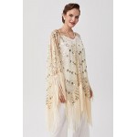 ABEYOND 1920s Beaded Shawl Wraps Sequin Fringed Evening Cape Wedding Bridal Shawl Scarf for Evening Dresses Party