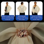 eXcaped Womens Evening Dress Shawl Wrap Rose Gold Scarf Ring Set - Sheer Chiffon Cape (Peach Cream Wrap with Rose Gold Ring)