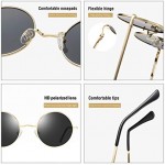 COASION Retro Small Round Polarized Sunglasses for Women Men Circle UV400 Sun Glasses