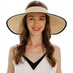 NobleScore Lullaby Women's UPF 50+ Packable Wide Brim Roll-Up Sun Visor Beach Straw Hat