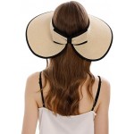 NobleScore Lullaby Women's UPF 50+ Packable Wide Brim Roll-Up Sun Visor Beach Straw Hat