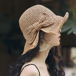 Foldable Wide Brim Floppy Straw Sun Hat Summer Beach Hat for Women Girl