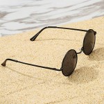 Pro Acme Small Round Polarized Sunglasses for Men Women Circle Retro Shades Metal Hippie Sunglasses UV400