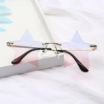 Star Rimless Sunglasses Women/Men Unique Pentagram Party glasses Prom Streetwear