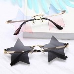 Star Rimless Sunglasses Women/Men Unique Pentagram Party glasses Prom Streetwear