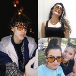 YAMEIZE Retro Double Bridge Rectangle Sunglasses - for Women Men Square Night Vision UV400 Protection Glasses for Driving