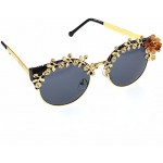 Glasses Women's Sunglasses Handmade Metal Flower Polarized Baroque for Women Retro Gold Color UV Protection Driving Sunglasses Blue Light Glasses for Women