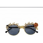 Glasses Women's Sunglasses Handmade Metal Flower Polarized Baroque for Women Retro Gold Color UV Protection Driving Sunglasses Blue Light Glasses for Women