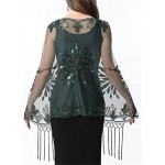 Women Glitter 1920s Sequin Fringe Scraf Wedding Bridal Cape Tassel Evening Shawl Wrap