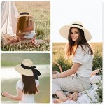 Surblue Straw Summer Hat Women's Floppy Sun Hat Wide Brim Beach Bow Hat