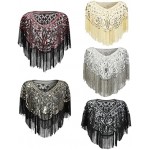 Fashion Black Gold Shiny Sequined Wedding Shawls Beaded Bridal Short Wraps Long Tassel Women Wedding Accessories