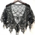 Women's Vintage 1920S Shawl Beaded Sequin Flapper Evening Cape