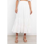 Women's Long Maxi Skirts Tiered High Waist Boho Elastic Layered A-Line Casual Midi Dress