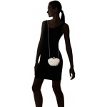 Damara Womens Luxury Special Crystals Beaded Pearl Clutch Bag,White