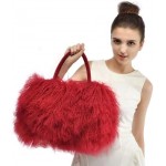 Finiluo luxury real lamb fur/mongolian fur beach wool fur bag handbag