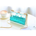 JeVenis Womens Transparent Sequins Chain Clutch Evening Handbag Party Cross-body Purse (Yellow