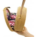 Handwoven Round Rattan Bag Shoulder Leather Straps Natural Chic Hand NATURAL NEO