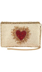 Mary Frances Women's Heart Burst Beaded Crossbody Phone Bag