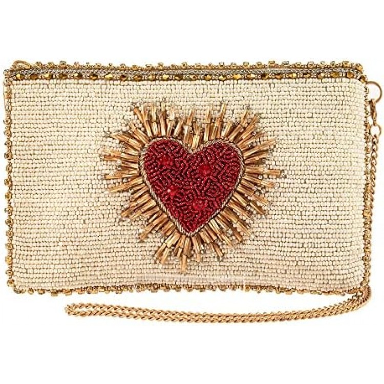 Mary Frances Women's Heart Burst Beaded Crossbody Phone Bag