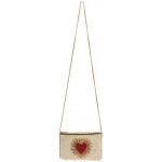 Mary Frances Women's Heart Burst Beaded Crossbody Phone Bag