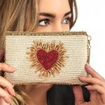 Mary Frances Women's Heart Burst Beaded Crossbody Phone Bag