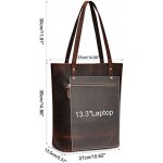 S-ZONE Women's Handbag, Real Leather, Large Shopper Shoulder Bag, Handbag, Laptop Bag, Work, School, Shopping, Travel