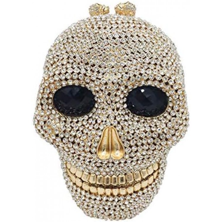 Halloween Novelty Skull Clutch Women Evening Bags Party Cocktail Crystal Purses and Handbags