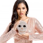 Halloween Novelty Skull Clutch Women Evening Bags Party Cocktail Crystal Purses and Handbags