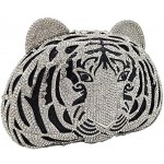 Bling Diamond Tiger Clutch Evening Bags For Women Formal Party Crystal Purse Wedding Handbag