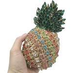 Boutique De FGG Pineapple Crystal Evening Bags and Clutches for Women Formal Dinner Purses Party Rhinestones Handbags