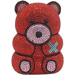 Bear Evening Bags and Clutches for Women Formal Party Cocktail Rhinestone Minaudiere Animal Purse Handbag