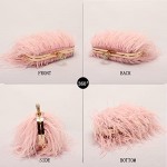 Women Real Natural Ostrich Feather Evening Bags Purses Clutch Vintage Banquet Handbag