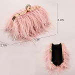 Women Real Natural Ostrich Feather Evening Bags Purses Clutch Vintage Banquet Handbag