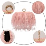 Women Real Natural Ostrich Feather Evening Bags Purses Clutch Vintage Banquet Handbag