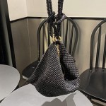 Rhinestone Clutch Bag Hobo Bag, Women Shiny Purse Evening Handbag Underarm Shoulder Bags for Dinner Party Wedding