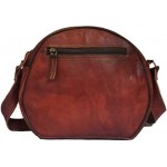 Madosh, Women's Genuine Leather Bag Shoulder Crossbody Handmade Round Sling Side Semi-Circular Brown Daily Handbag