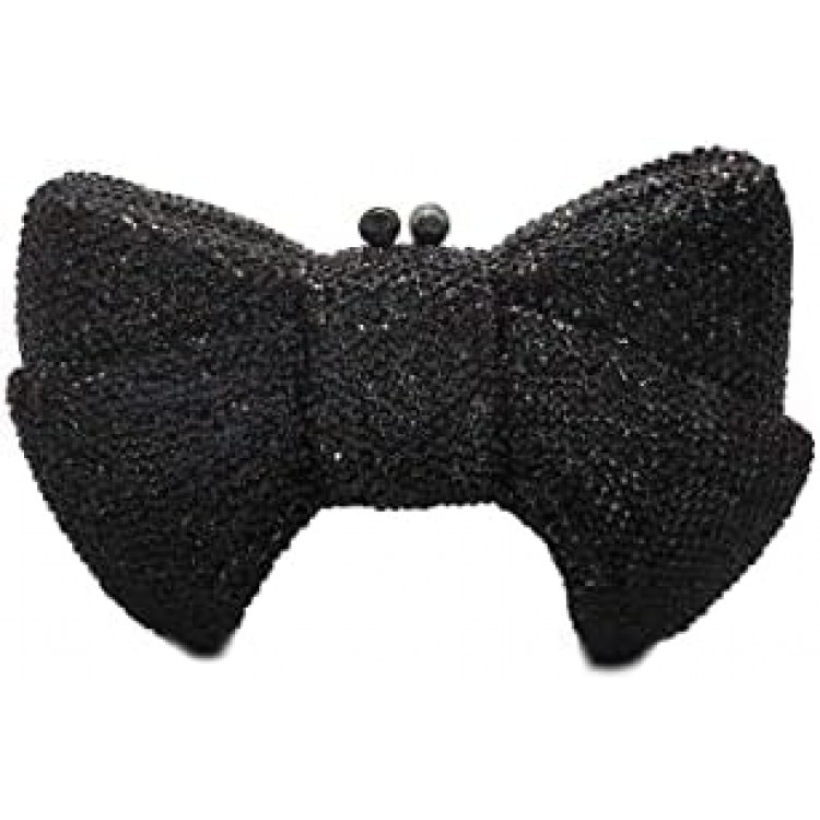 Tngan Women Luxury Bowknot Shaped Evening Clutch Sparkling Rhinestones Handbag for Banquet Wedding Party