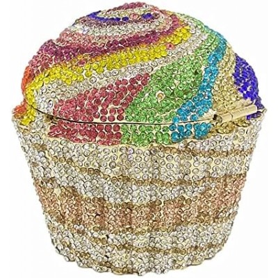 DJBM Cute Cupcake Rhinestone Clutch Diamond Crystal Purse Evening Bags for Women Party Wedding Cocktail Prom