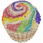 DJBM Cute Cupcake Rhinestone Clutch Diamond Crystal Purse Evening Bags for Women Party Wedding Cocktail Prom