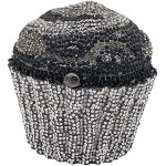 DJBM Cute Cupcake Rhinestone Clutch Diamond Crystal Purse Evening Bags for Women Party Wedding Cocktail Prom