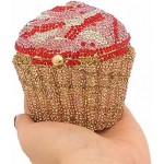 DJBM Cute Cupcake Rhinestone Clutch Diamond Crystal Purse Evening Bags for Women Party Wedding Cocktail Prom