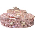 Tngan Women Mini Violin Evening Bag Sparkling Rhinestones Clutch Wedding Party Banquet Purse