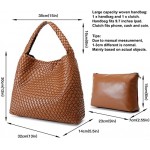 Fashion Woven Purse for Women Top-handle Shoulder Bag Soft Summer Hobo Tote Bag