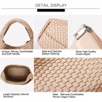 Fashion Woven Purse for Women Top-handle Shoulder Bag Soft Summer Hobo Tote Bag