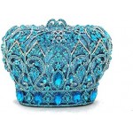 Tngan Women Luxury Crown Shaped Crystal Evening Clutch Elegant Rhinestones Party Handbag and Purse