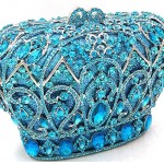 Tngan Women Luxury Crown Shaped Crystal Evening Clutch Elegant Rhinestones Party Handbag and Purse