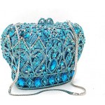 Tngan Women Luxury Crown Shaped Crystal Evening Clutch Elegant Rhinestones Party Handbag and Purse