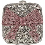 Bowknot Cute Crystal Box Clutch Luxury Evening Bag Women Sparkly Rhinestone Handbags Purses