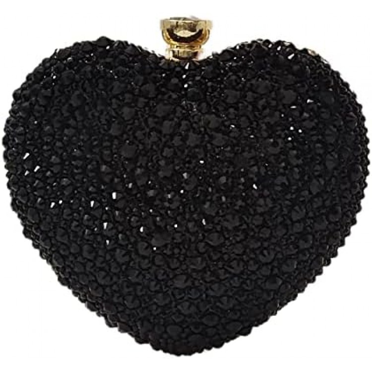 Cute Heart Shape Clutch Purse Mini Love Heart Rhinestone Wedding Handbag Party Women Purse