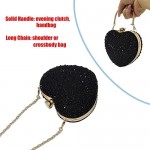 Cute Heart Shape Clutch Purse Mini Love Heart Rhinestone Wedding Handbag Party Women Purse